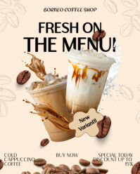 White Modern & Minimal The Menu Cold Cappuccino Instagram Portrait template