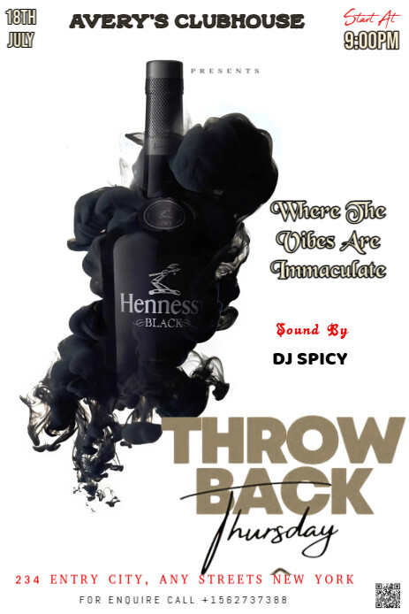 White Modern & Minimal This Image Is A Poster Design Template Flyer For An Event Called "throw Back Imagem do Pinterest