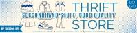 White Modern & Minimal Thrift Store Banner 2' × 8' template