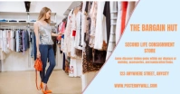 White Modern & Minimal Thrift Store Facebook Shared Image template