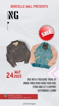 White Modern & Minimal Thrift Store Instagram Story template