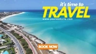 White Modern & Minimal Time To Travel Pos Twitter template