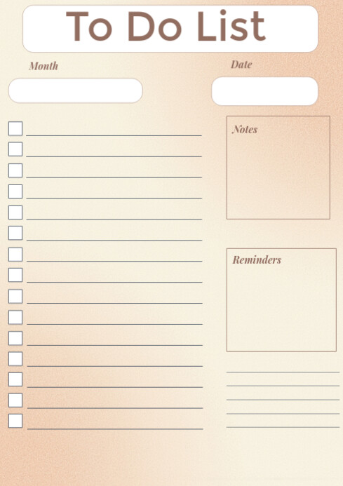 White Modern & Minimal To Do List A4 template