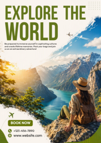 Hvid Travel Adventure A4 Template