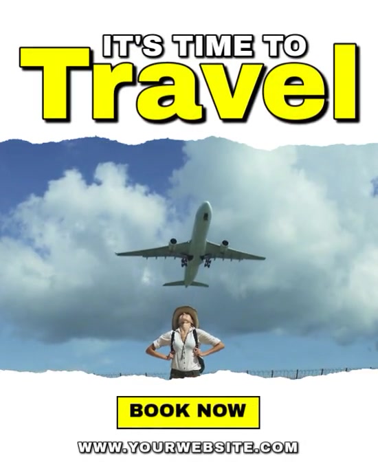White Modern & Minimal Travel Instagram Portrait template