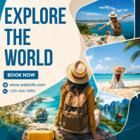 สีขาว Travel Promotion Instagram-bericht Template
