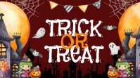 White Modern & Minimal Trick Or Treat  Digital Display (16:9) template