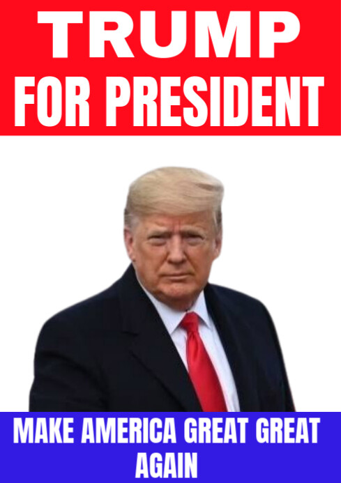 White Modern & Minimal Trump For President A3 Template | PosterMyWall