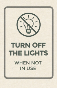 White Modern & Minimal Turn Of Lights Sign  Tabloid template