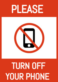 Phone Off Sign White Cell Phone Notice A4 Template | PosterMyWall