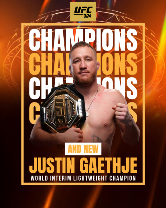 White Modern & Minimal Ufc 324 Champions Justin Gaethje Instagram ...
