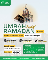 White Modern & Minimal Umrah And Hajj  Instagram Portrait template