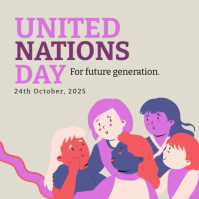White Modern & Minimal  United Nations Day Instagram Post template