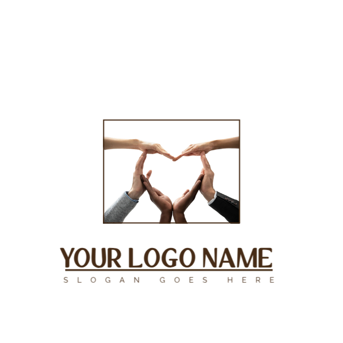 White Modern & Minimal Unity In Diversity Logo Love And Equality Humanity Heart Global World Kindnes Logotipo template
