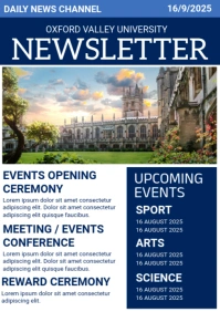 White Modern & Minimal University Newsletter Template A5