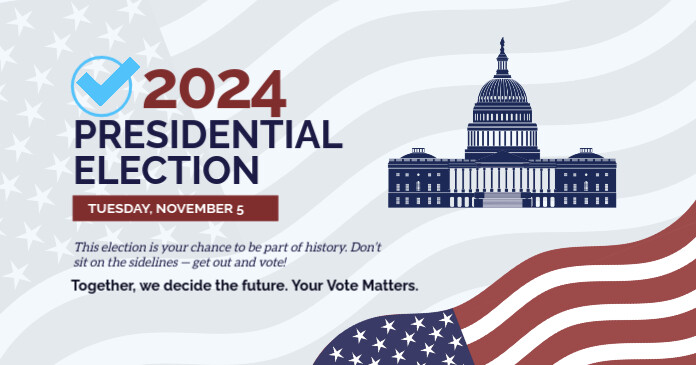 White Modern & Minimal Us Presidential Election Facebook Shared Image ...
