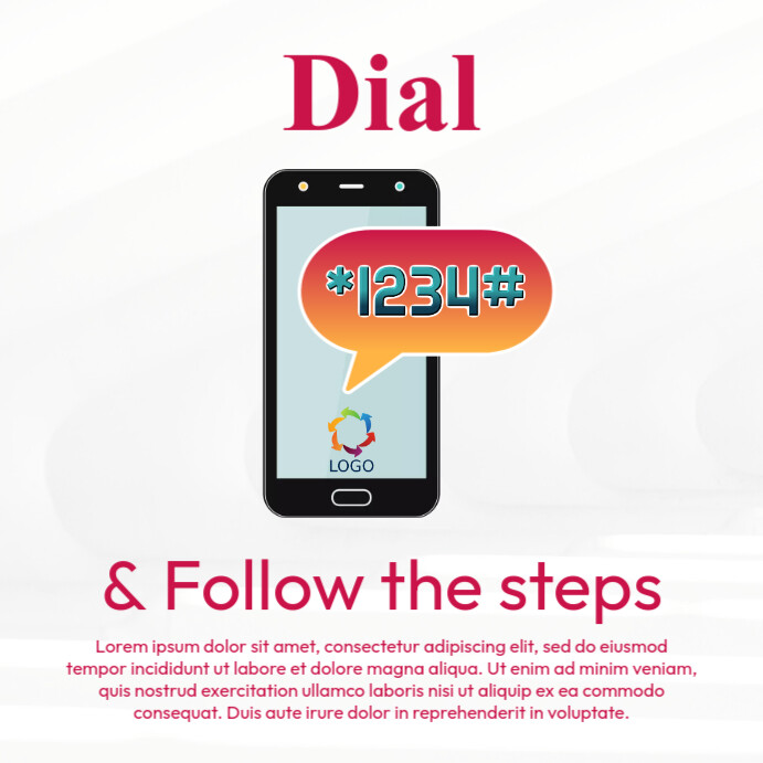 White Modern & Minimal Ussd  subscription enroll instagram Post template