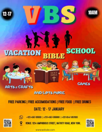 White Modern & Minimal Vacation Bible School Flyer  Flyer (us Letter) template