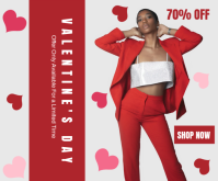 White Modern & Minimal Valentine's Day Sale  Medium Rectangle Umugqa Ophakathi template