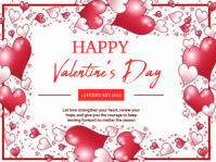 White Modern & Minimal Valentine's Greeting Flyer  Yard Sign Tanda Halaman template