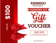 White Valentine's Day Gift Voucher Flyer Template