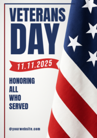 White Modern & Minimal Veterans Day A2 template