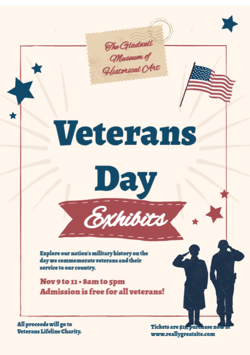White Modern & Minimal Veterans Day  A4 template