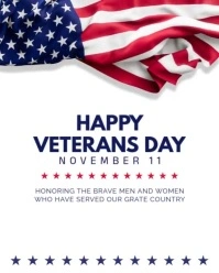 White Modern & Minimal Veterans Day Instagram Portrait template