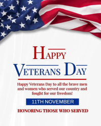 White Modern & Minimal Veterans Day Template  Instagram Portrait