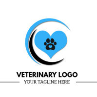 White Modern & Minimal Veterinary Logo Logo template