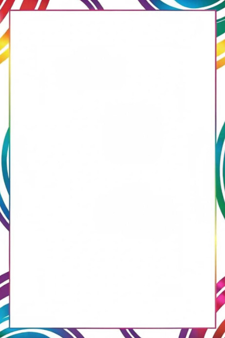 White Modern & Minimal Vibrant Loop Corners Frame  Poster template