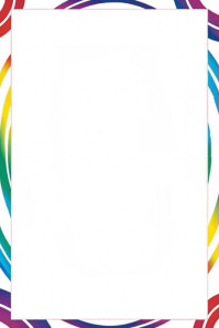 White Modern & Minimal Vibrant Loop Corners Frame  Poster template