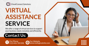 สีขาว Virtual Assistance Services Facebook Shared Image Template