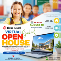 白色 Virtual School Open House Instagram-Beitrag Template