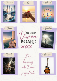 White Modern & Minimal Vision Board A2 template