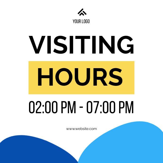 Visiting Time Simple Visiting Hours Schedule A4 Template | PosterMyWall