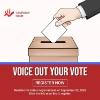 White Modern & Minimal Voice Out Your Vote In Instagram Post template