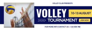 White Modern & Minimal Volley Tournament Tajuk Twitter template