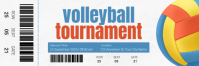 White Volleyball Tournament Twitter Banner Template