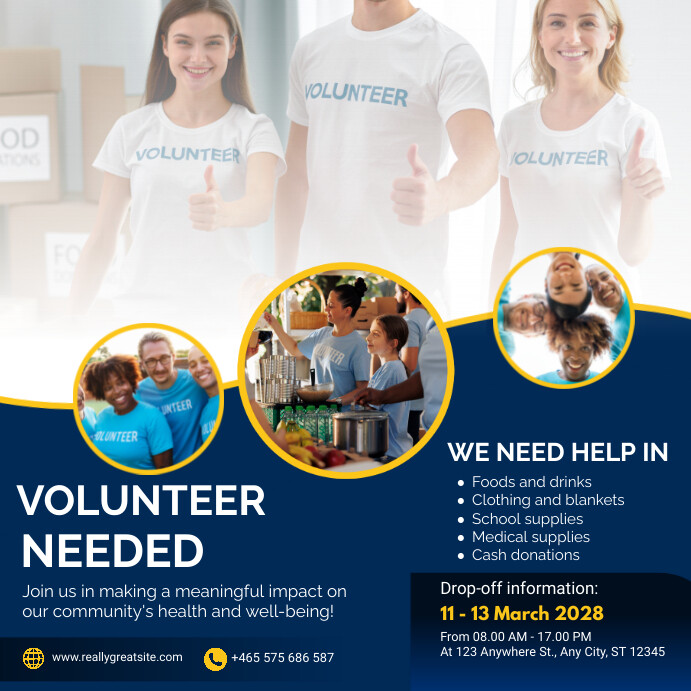 White Modern & Minimal Volunteer Needed Insta Iphosti le-Instagram template