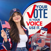 White Voting Campaign Publicação no Instagram Template