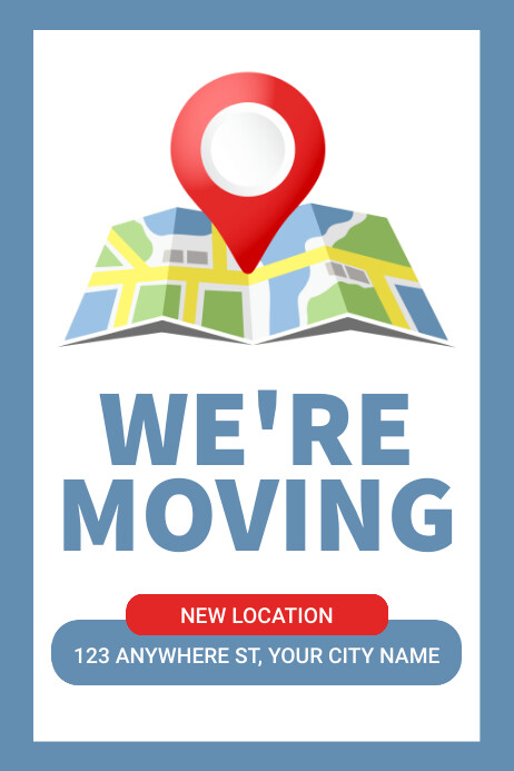 White Modern & Minimal We're Moving Poster template