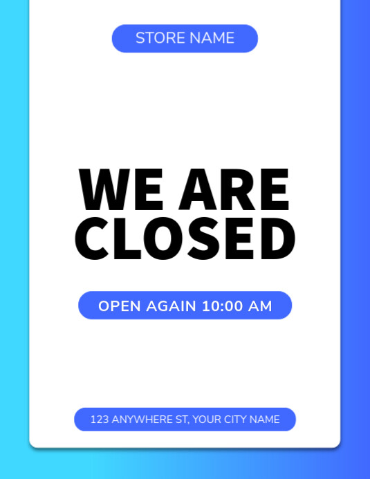 White Modern & Minimal We Are Closed Flyer (us Letter) Template ...