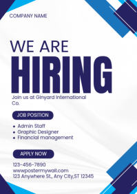 White Modern & Minimal We Are Hiring A4 template
