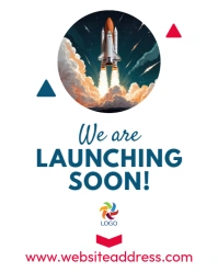 White Modern & Minimal We Are Launching Website Launch Spaceship Rocket Instagram Portrait template
