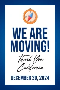 White Modern & Minimal We Are Moving Poster template