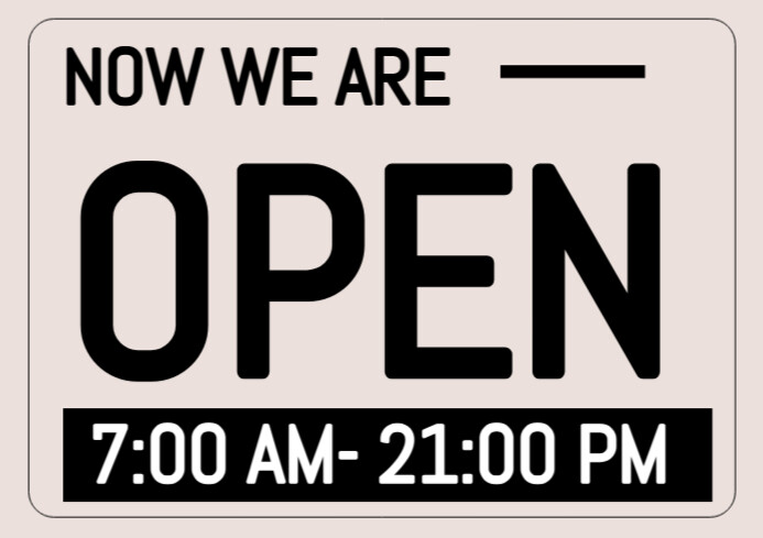 White Modern & Minimal We Are Open Sign A4 Template | PosterMyWall