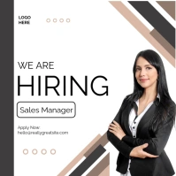 White Modern & Minimal Wea Re Hiring  Instagram Post template