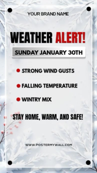 White Modern & Minimal Weather Alert  Instagram Story Instagram-Story template