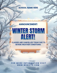 White Modern & Minimal Weather Storm Alert  Flyer (us Letter) template